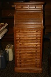 Oak Roll Top Lingerie Chest