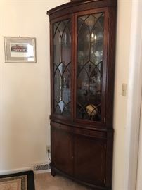 Mahogany inlaid corner cabinet