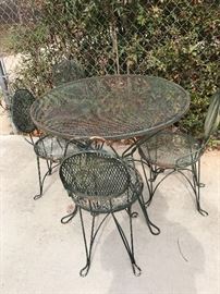 Wrought iron ice cream table and chairs
