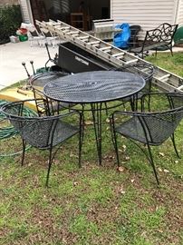Wrough iron table and chairs