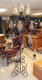 Wrought Iron Floor Candelabra, 17 Arms 75"T