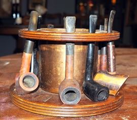 Pipe Stand, Holds 12 Pipes Includes: 10 Pipes, Brands, Falcon, The Pipe, Cap Warren, GBD, Ropp and More
