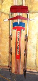 Silverstreak Sled, Antique, Metal Blade, Vibrant Graphics, Some Staining, 52"L