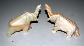 Natural Stone Elephants Qty 2, 3.5"T