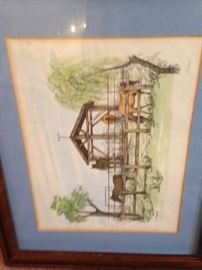 Local artist drawings of Calabasas, CA, 1970