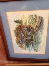 Local artist drawings of Calabasas, CA, 1970