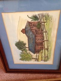 Local artist drawings of Calabasas, CA, 1970