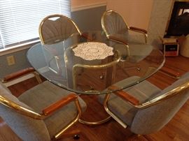 Glass table and 4 chairs