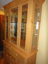 Pine Lit china cabinet 