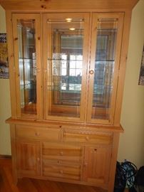 Pine china  cabinet 