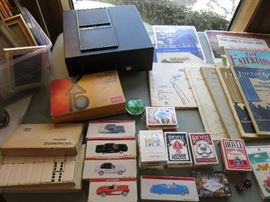 Vintage Marblike Dominoes, Vintage Kodak Instamatic x-15, Playing Cards,