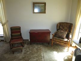 Cute Lincoln Rocking Chair, Quilt Chest, Arm Chair