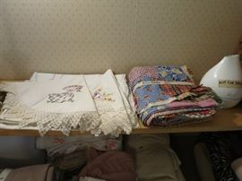 Vintage Doilies, Vintage Quilt Top