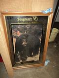 Large Seagram's bear bar mirror