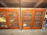 2 antique wall cabinets