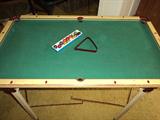 Vintage Burrows folding pool table with original balls