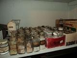 great selection of antique apothecary bottles