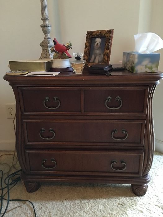 One of two night stands that's part of beautiful bedroom group. 