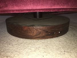 Pair of mid century modern chairs. Also believed to be Milo Baughman. Purchased at the same time as other furniture in the room by our clients mother. They've been reupholstered. Some scrapes on the veneer but it's relatively free of chips. Some very minor spots. 