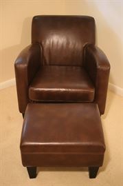 Ikea bonded leather chair and ottoman