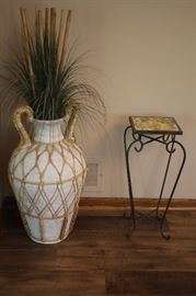 Mediterranean style decorative urn and planter stand