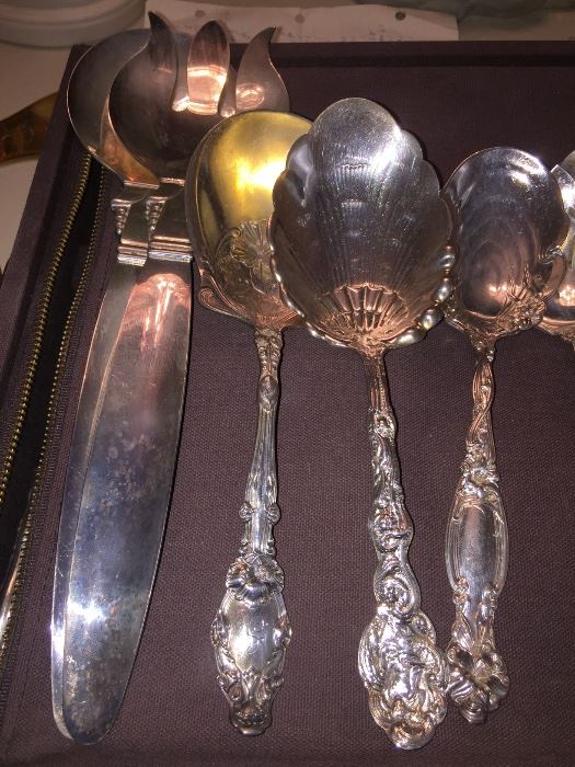 Salad Set is Silver on Copper (spoons are sold)
