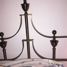 Pair of unique vintage brass headboards