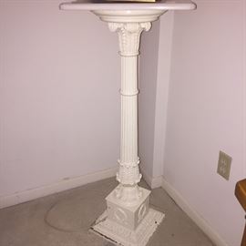 Vintage Tall Pedestal with added Marble Top