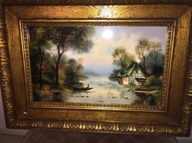 Vintage original art on porcelain