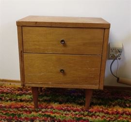 Two drawer wooden side table