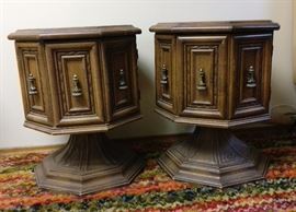 Hexagon storage end tables