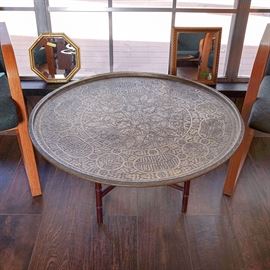 Brass Table & Stand (32" dia)  279.00 (top can be hung as wall art)