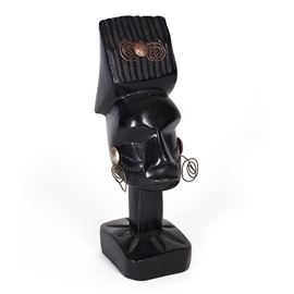 Carved African Ebony Bust (6.5" tall)  27.00