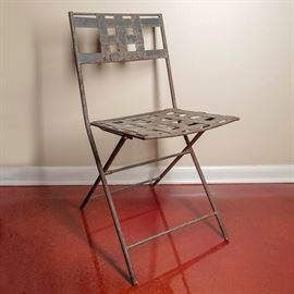 1920's Folding Iron Chairs  225.00 pair