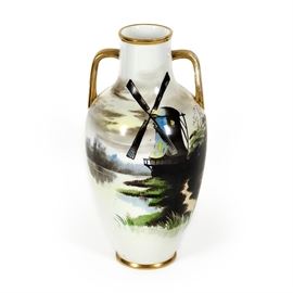 Nippon Vase w/Windmill 9.5" 45.00