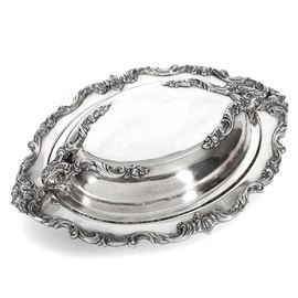 Silverplate Oval Covered Server  45.00