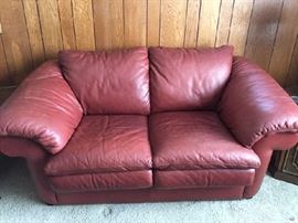 Leather loveseat