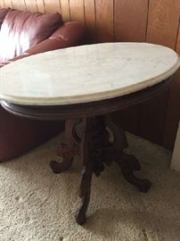 Eastlake marble top oval table