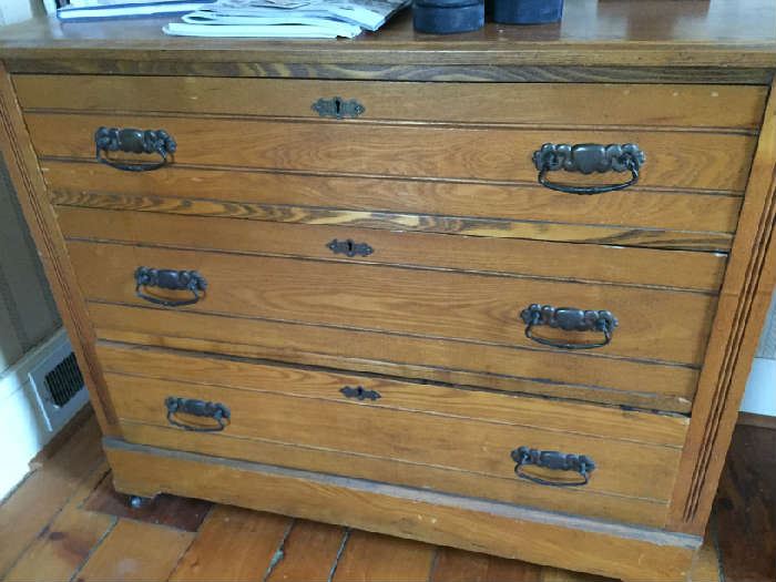 oak 3 drawer chest