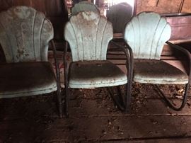 Retro metal lawn chairs