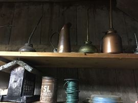 Vintage oil cans
