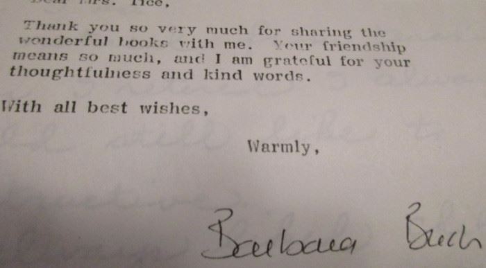 First lady Barbara Bush signature