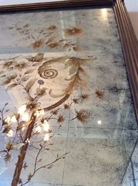 Upclose of large Venetian mirror