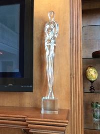 Modernist glass sculpture