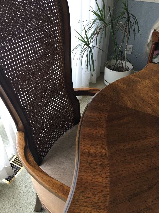 Cane back dining chair