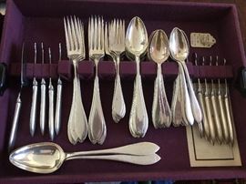 Great set of Sterling - no monogramming - comes with a bunch of serving pieces as well...