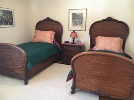 Antique Louis XV style twin bed set in fantastic condition.