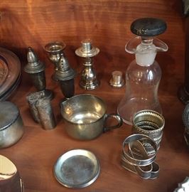 Napkin rings, nut plates, salt and peppers, etc.