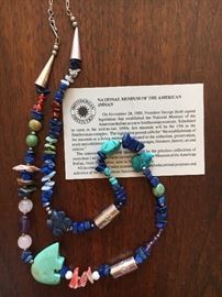 American Indian turquoise/semi-precious and sterling