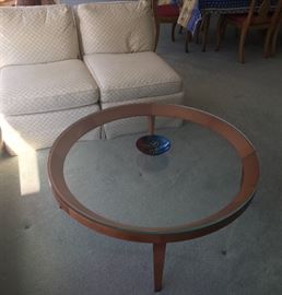Glass top mcm style coffee table